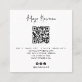 Brawn Modern Eleganter Minimal QR Code Beruflich Quadratische Visitenkarte (Rückseite)