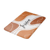 Brawn Modern Geometric Shapes Name Badematte (Schrägansicht)