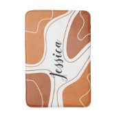 Brawn Modern Geometric Shapes Name Badematte (Vorderseite Vertikal)