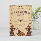 Brawn Modern Halloween-Party Einladung (Stehend Vorderseite)