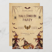 Brawn Modern Halloween-Party Einladung (Vorne/Hinten)