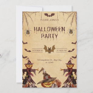 Brawn Modern Halloween-Party Einladung