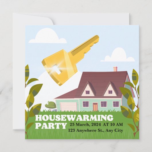 Brawn Modern Housewarming Party Einladung (Vorderseite)