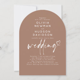 Brawn Modern Minimalistisch Wedding Foto Arch Einladung