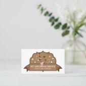 Brawn Modern Retro Dog Visitenkarte (Stehend Vorderseite)