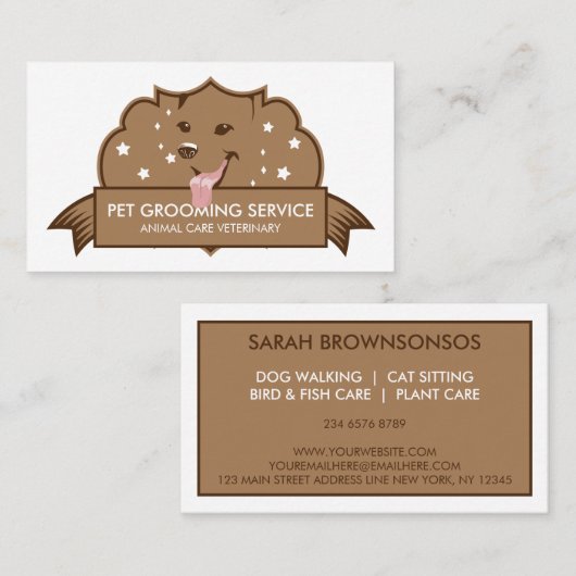 Brawn Modern Retro Dog Visitenkarte (Vorne/Hinten)