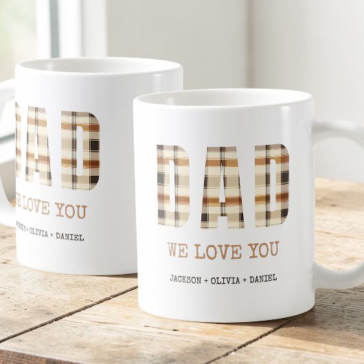 Brawn Modern Typografy Vater Wir Liebe Sie Kinder Kaffeetasse