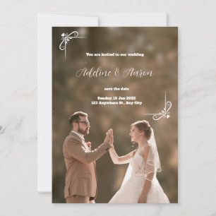 Brawn Modern Wedding Einladung