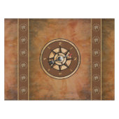 Brawn Nautic Rustic Compass Design Tischdecke (Vorderseite (Horizontal))