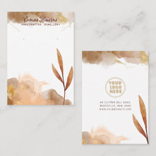 Brawn Necklace Orings Abstrakte Gold Display Card Visitenkarte