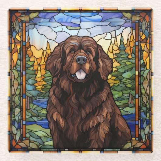 Brawn Newfundland Dog Untersetzer (Vorderseite)
