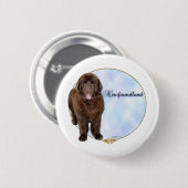 Brawn Newfundland Portrait - Button (Vorne & Hinten)