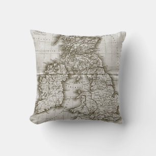 Brawn Old World Antique Map Pillow Kissen