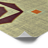 Brawn Orange Aquamarines Indianerstamm-Mosaikmuste Poster (Ecke)