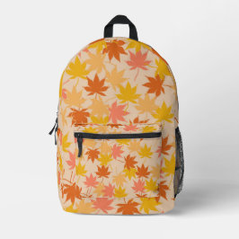 Brawn Orange Autumn Floral Blätter Y2K Muster Bedruckter Rucksack
