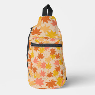 Brawn Orange Autumn Floral Blätter Y2K Muster Crossbody Bag