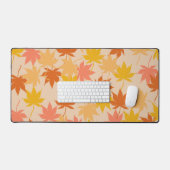 Brawn Orange Autumn Floral Blätter Y2K Muster Schreibtischunterlage (Tastatur & Maus)