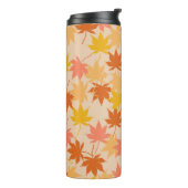 Brawn Orange Autumn Floral Blätter Y2K Muster Thermosbecher (Nach links gedreht)