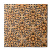Brawn Orange Intricate Mosaic Geometric Muster Fliese (Vorderseite)