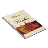 Brawn Orange Ivory Dried Blätter Rezept Notebook Notizblock (Rechte Seite)