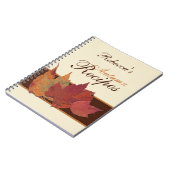 Brawn Orange Ivory Dried Blätter Rezept Notebook Notizblock (Linke Seite)