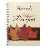 Brawn Orange Ivory Dried Blätter Rezept Notebook Notizblock (Vorderseite)