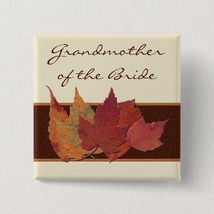 Brawn Orange Ivory Dried Blätter Wedding Party But Button