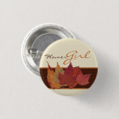 Brawn Orange Ivory Dried Blätter Wedding Party But Button (Vorne & Hinten)