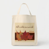 Brawn Orange Ivory Getrocknete Blätter Bridesmaid  Tragetasche (Vorne)