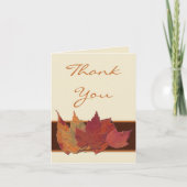 Brawn Orange Ivory Getrocknete Blätter Danke Karte (Vorderseite)