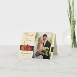 Brawn Orange Ivory Getrocknete Blätter Danke Karte