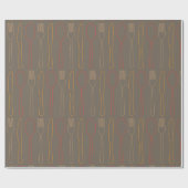 Brawn Orange Knife Fork Spok Cutlery Muster Geschenkpapier (Flach)