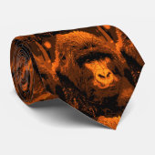 Brawn Orange Tones Gorilla Krawatte (Gerollt)
