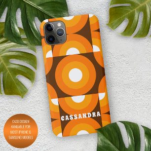 Brawn Orange Yellow Retro Art Pattern des Mittelja iPhone 11Pro Max Hülle