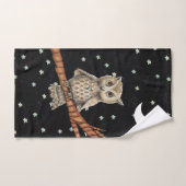 Brawn Owl Golden Eyes Nekklasmus Moon Stars Handtuch (Handtuch)