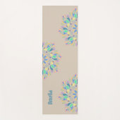 Brawn Pastel Zen Blume Mandala Yogamatte (Vorderseite)