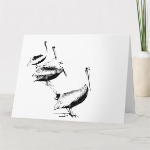 Brawn Pelican Birds Harbour Geburtstags Grußkarte Karte