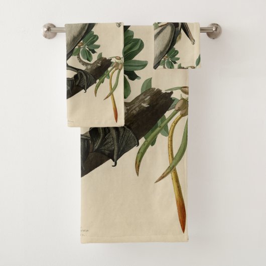 Brawn Pelican von Audubons Vögeln von Amerika Badhandtuch Set (Insitu)