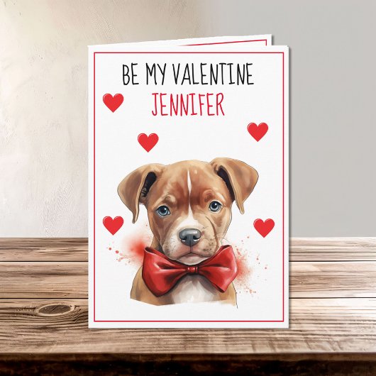 Brawn Pit Bull Dog I Woof You Valentine Karte