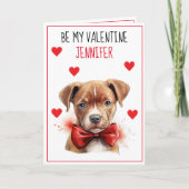 Brawn Pit Bull Dog I Woof You Valentine Karte (Vorderseite)