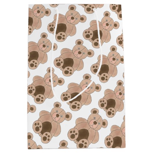 Brawn Plush Toy Teddy Bär gestopfte Tier Geburtsta Mittlere Geschenktüte (Vorderseite)