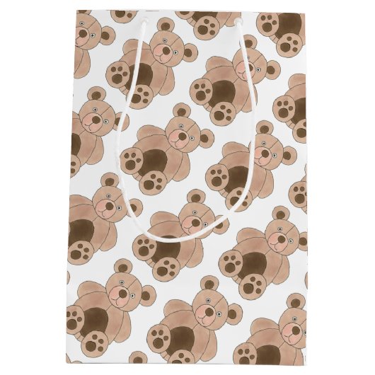 Brawn Plush Toy Teddy Bär gestopfte Tier Geburtsta Mittlere Geschenktüte (Rückseite)