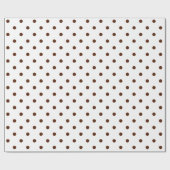 Brawn Polka Dot auf Weiß großen Raum Geschenkpapier (Flach)
