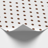 Brawn Polka Dot auf Weiß großen Raum Geschenkpapier (Ecke)