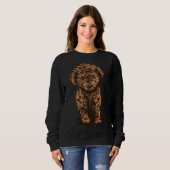 Brawn Poodle Puppy Dodge Art Image Sweatshirt (Vorne ganz)