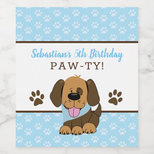 Brawn Puppy Dose Wine Labels Weinetikett (Einzelnes Label)