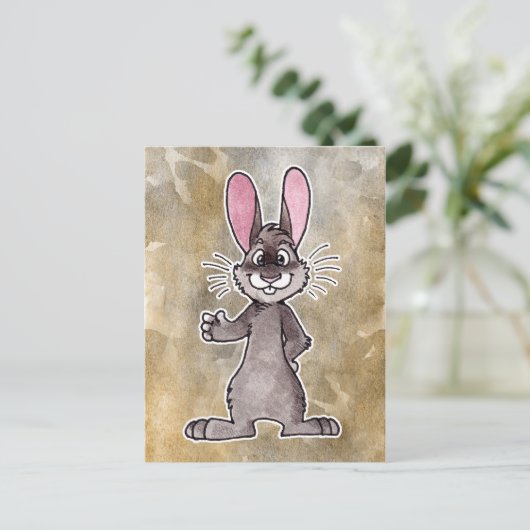 Brawn Rabbit Postkarte (Stehend Vorderseite)
