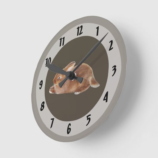Brawn Rabbit Runde Wanduhr (Winkel)