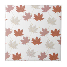 Brawn Red Autumn Floral Blätter Y2K Muster Fliese