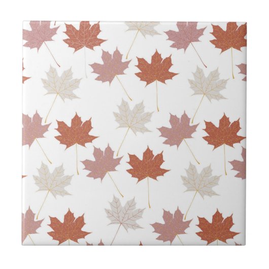 Brawn Red Autumn Floral Blätter Y2K Muster Fliese (Vorderseite)